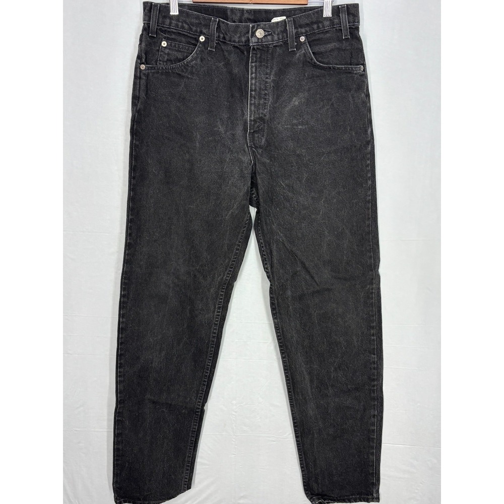 Levi's 550 Tapered Leg Jeans Mens Black Denim Cotton Relaxed Fit 5-Pocket 34x34